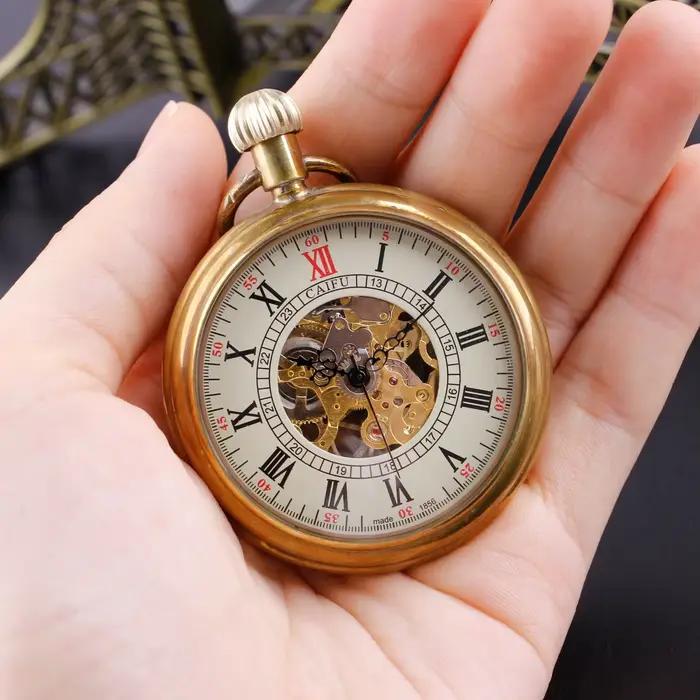 Montre de poche mécanique sans capuchon pour homme