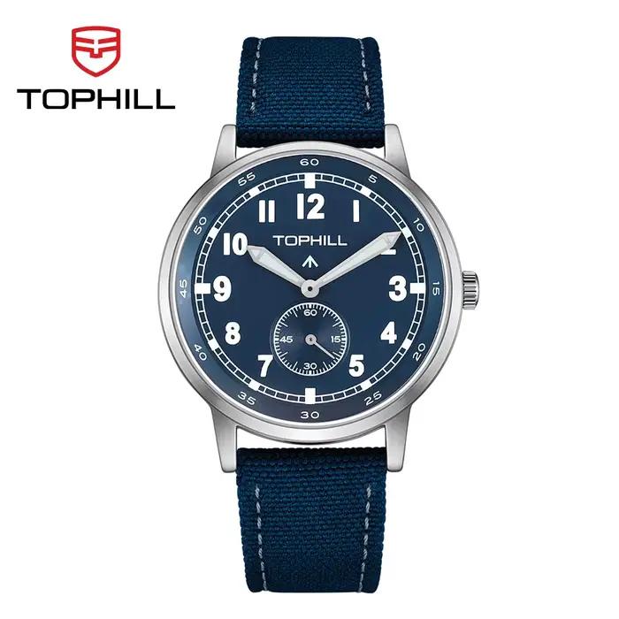 Montre Tophill TW099G Quartz avec Bracelet en Toile Lumineuse pour Hommes Occasions Spéciales Vintage Résistante à l'Eau