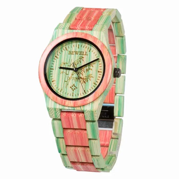 Montre décontractée pour homme à quartz en bambou