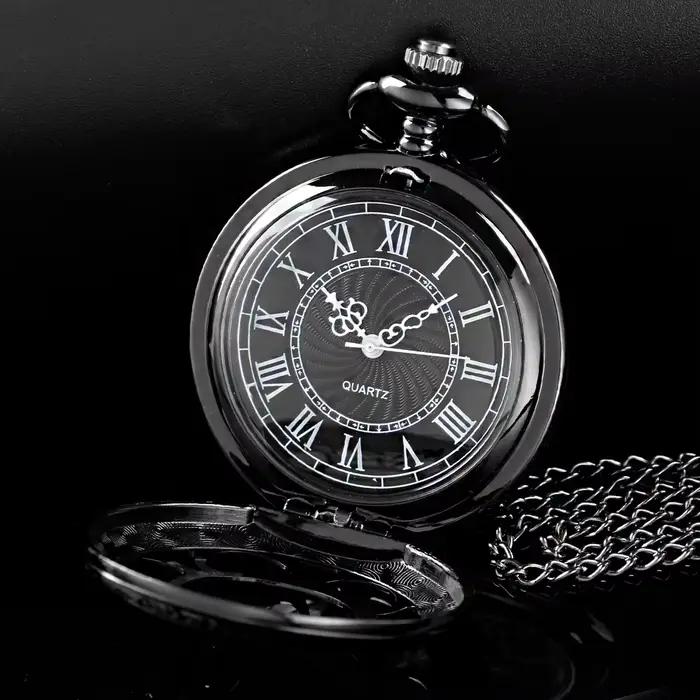 Montre à gousset rétro en acier inoxydable pour femmes et hommes, cadeau vintage occasionnel, design squelette quartz