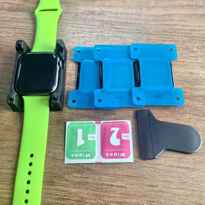Protecteur d'écran pour Apple Watch série 11-10 9-8-7-6 5 Se ultra 3/2 outil de positionnement et film en verre trempé nano-enduit pour une protection optimale et une apparence toujours éblouissante