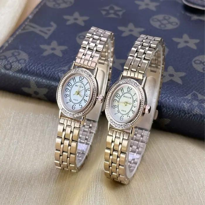Femmes élégantes diamant ovale montre femme