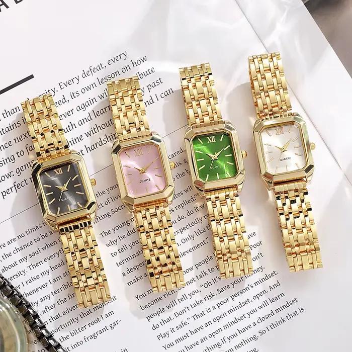 Montre Quartz sans Logo Femmes Elégante Bracelet Acier Inoxydable Occasion Spéciale