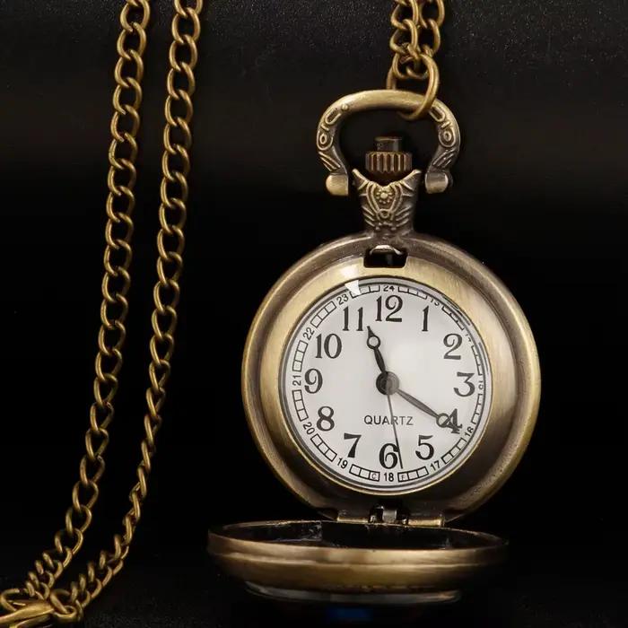 Montre de poche à Quartz en Bronze pour femmes et hommes