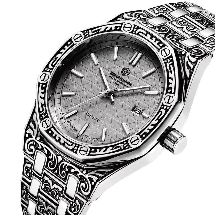Carve Vintage montres classique vert eau fantôme table étanche graver copie montre à Quartz bracelet livraison gratuite