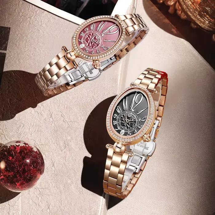 Montre à quartz élégante pour femmes Mark Fairwhale 3610, mode, étanche, bracelet en acier inoxydable, montres de luxe pour femme, reloj mujer