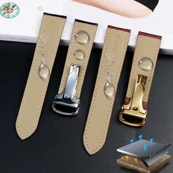 Bracelet de remplacement en cuir véritable pour Cartier Tank Solo hommes femmes chaîne de montre bleu rouge rose