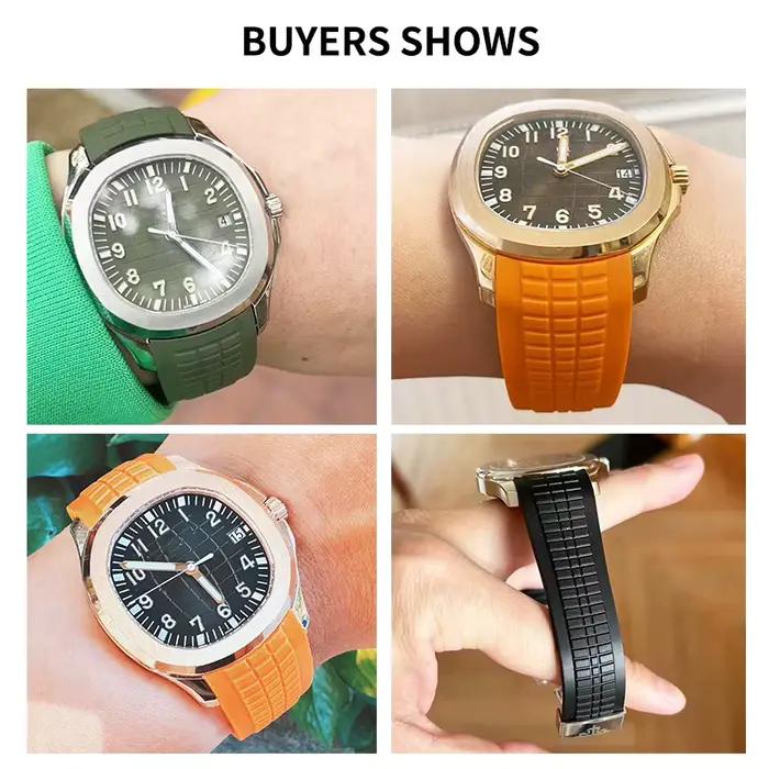 Bracelet de montre en caoutchouc étanche pour Patek Philippe Geneve Aquanaut 21mm avec 14 couleurs disponibles pour hommes et femmes occasions spéciales