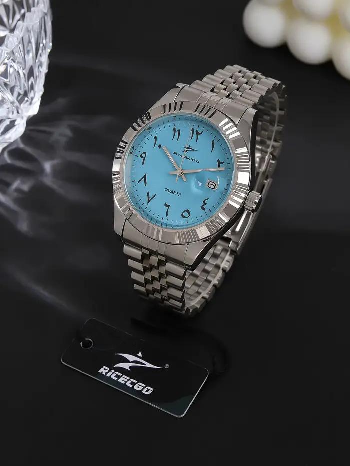 Montre RICECGO à Quartz Décontractée et Élégante avec Fonction Date Automatique pour Homme Occasions Quotidiennes