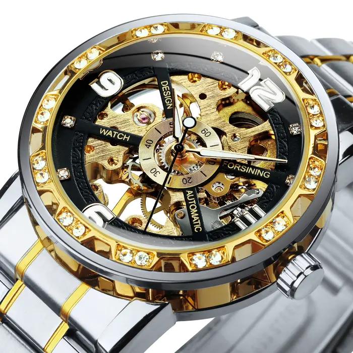 Montre mécanique squelette classique pour homme