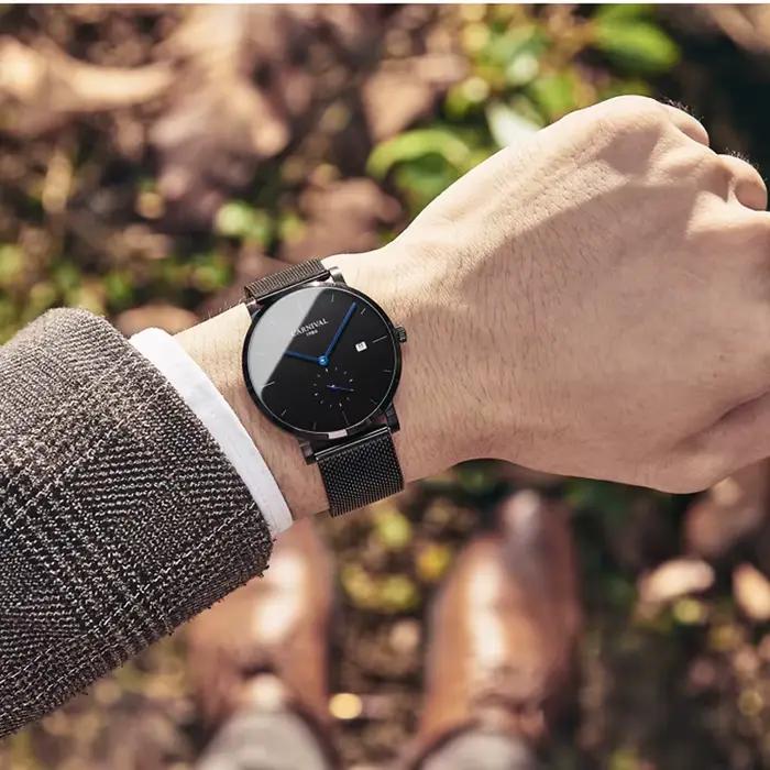 Carnaval marque montres de luxe pour hommes mode étanche en acier inoxydable calendrier automatique mécanique