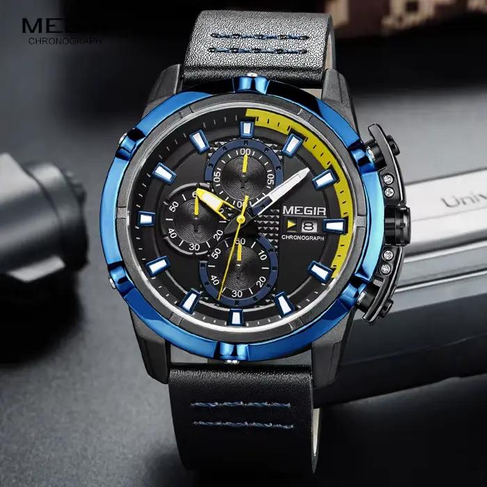 Megir – montre-bracelet à Quartz analogique pour hommes
