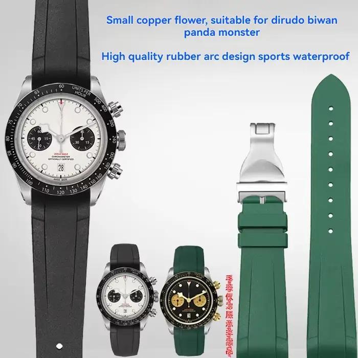 Pour bracelet de montre en caoutchouc Tudor Black Bay 22 mm - Panda