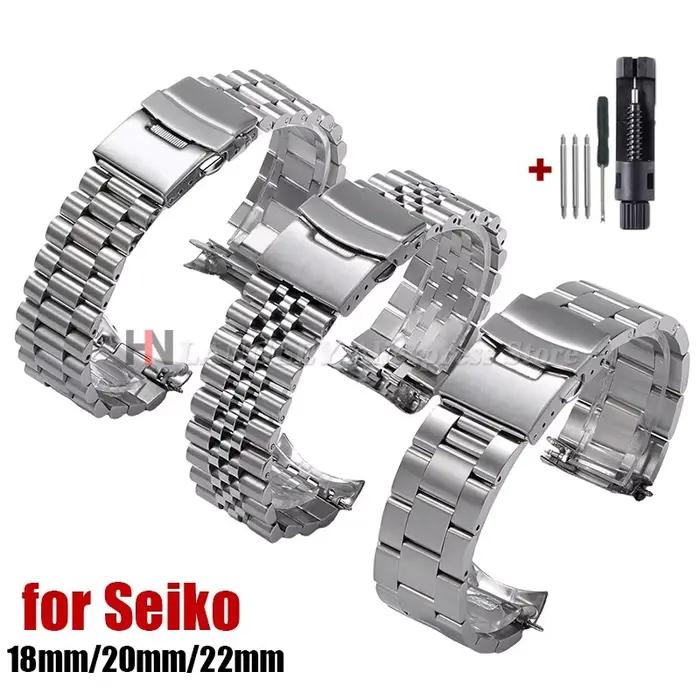 Bracelet de montre en acier inoxydable massif pour Seiko 5 SKX009/007 pour jubilé