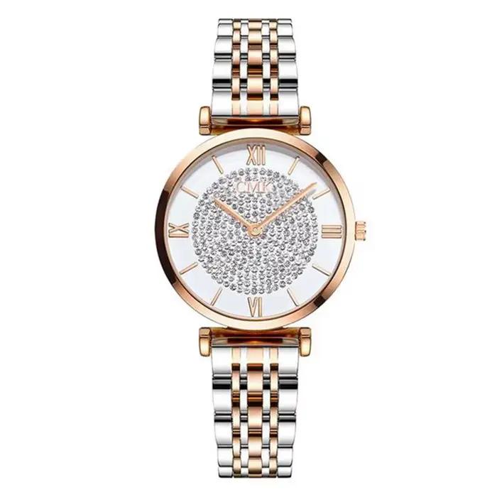 Luxe cristal femmes Bracelet montres haut de gamme mode diamant dames Montre à Quartz en acier Femme Montre-Bracelet