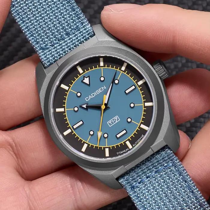 CADISEN TI-7 Autodyne montre-bracelet mécanique automatique en acier titane pour homme