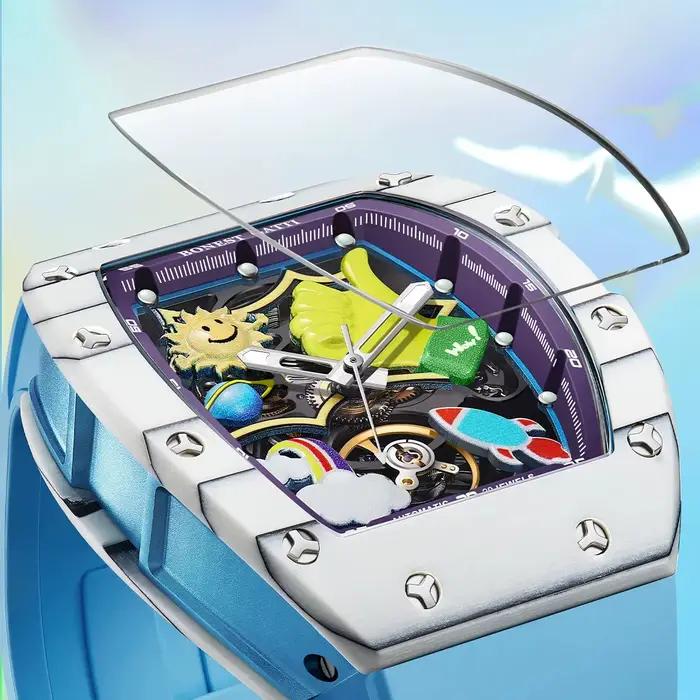 BONEST GATTI nouveau montre-bracelet à mouvement automatique pour hommes lunette en Fiber de carbone entièrement