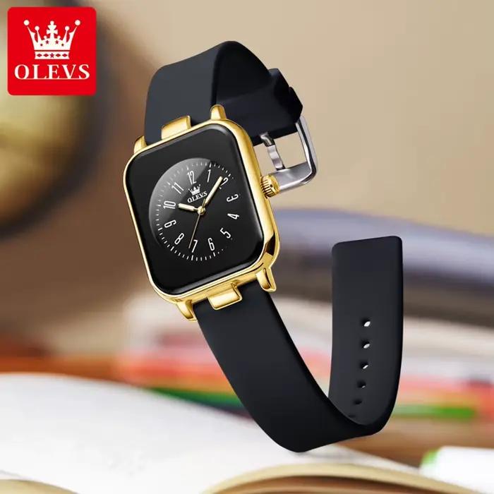 Montre à quartz étanche avec bracelet en silicone pour femme