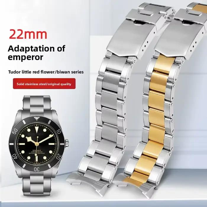 Bracelet de montre solide incurvé 22mm pour Tudor Black Bay 79230 79730 Heritage Chrono