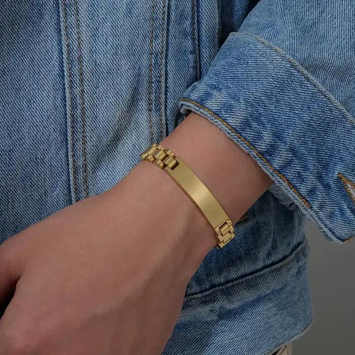 Bracelet de montre en acier titane lisse pour hommes