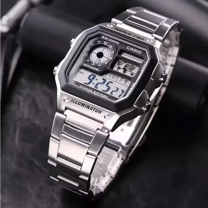 Casio AE1200WHD-1A Montre numérique classique argentée