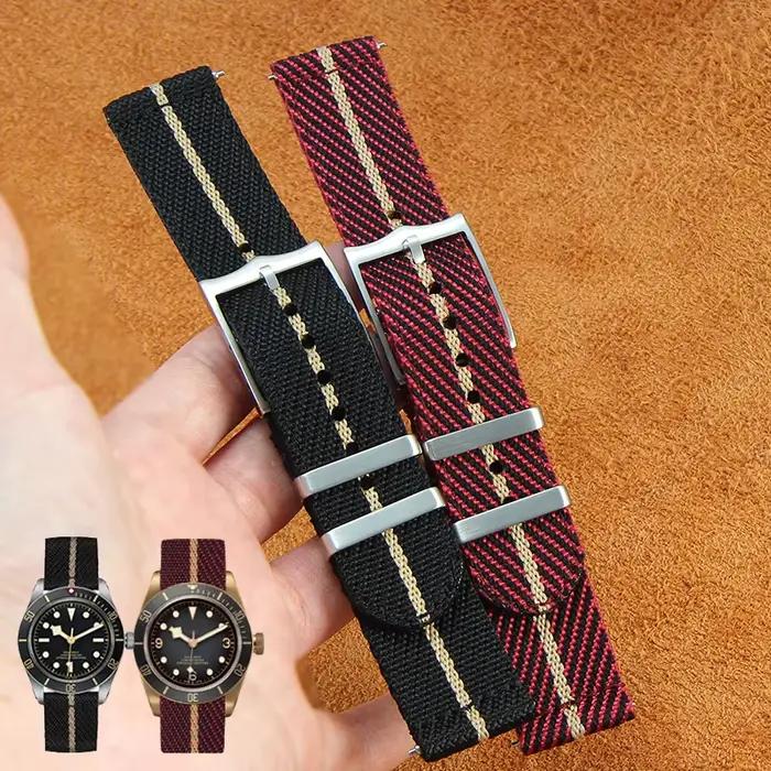 Pour Tudor 1958 Black Bay série respirant imperméable en Nylon toile bracelet de montre 20 22mm dégagement rapide