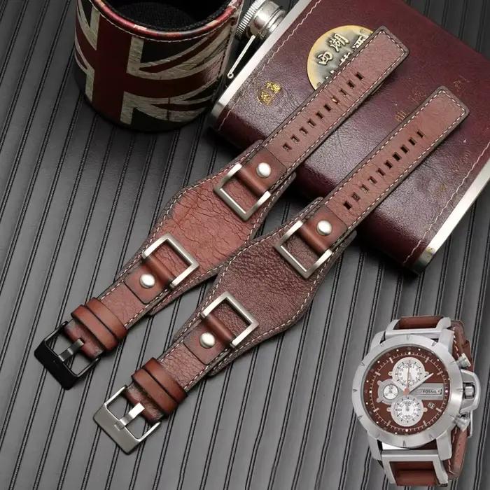 Fossil JR1157 Bracelet de montre en cuir véritable 24mm hommes