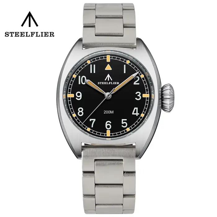 STEELFLIER montre-bracelet de plongée VH31 mouvement silencieux cristal saphir Super lumineux 20Bar étanche luxe
