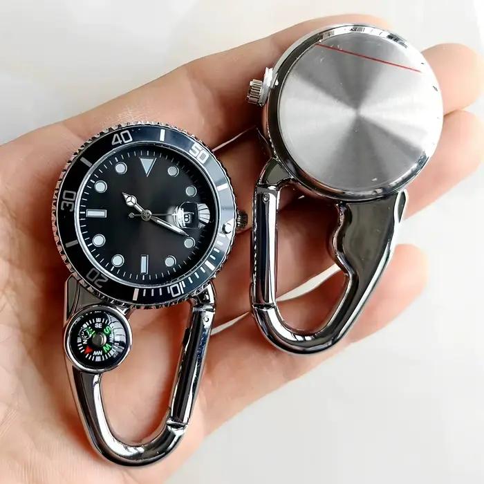 Montre de poche classique à mousqueton tendance avec calendrier pour femmes hommes étudiants infirmières cadeau occasionnels