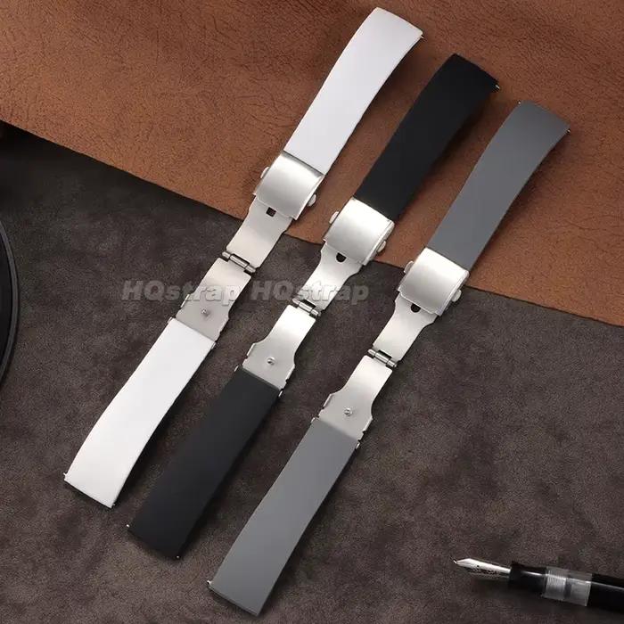 Bracelet de montre en silicone confortable et résistant à l'eau pour femmes et hommes styles sportifs et classiques occasions spéciales et quotidiennes