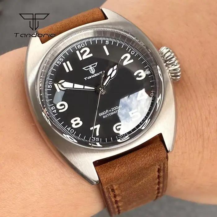Montre Tandorio 36mm Plongeur Militaire Automatique Lumineuse Élégante pour Hommes Occasions Spéciales Aventuriers