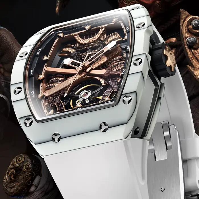 BONEST GATTI BG9008 mode mouvement automatique montre-bracelet squelette guerrier grand cadran verre saphir montres mécaniques pour hommes