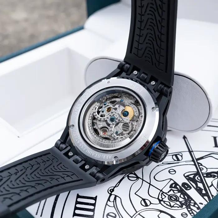 OBLVLO Montres mécaniques automatiques squelette de luxe pour hommes