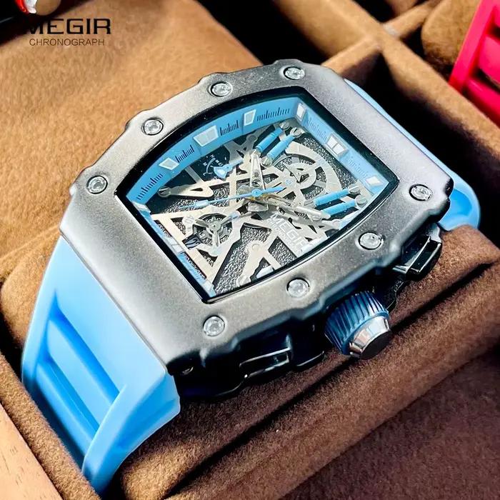 Montre-bracelet MEGIR Quartz avec Chronographe et Date Automatique pour Hommes Occasions Spéciales Robuste et Élégante
