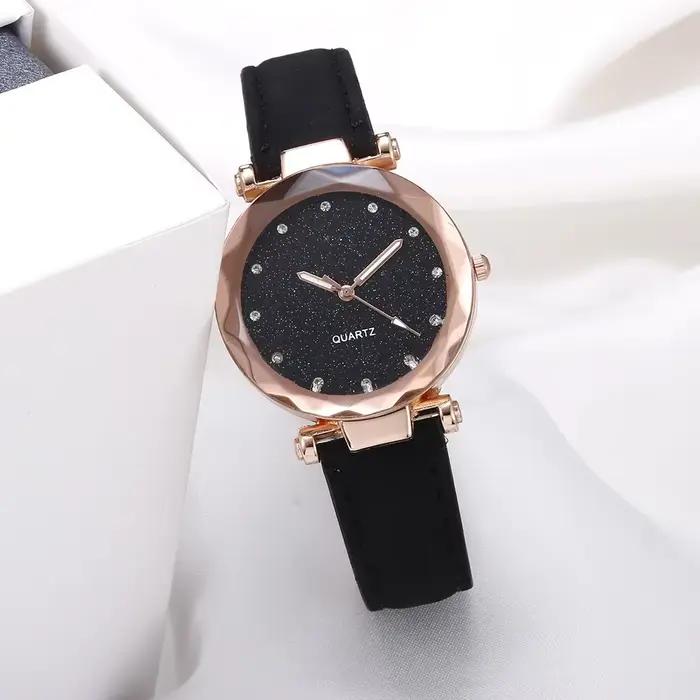 Ciel étoilé femmes montre Bracelet dames montre-Bracelet rose femme filles horloge mode cuir Simple montres Reloj Mujer Rosa