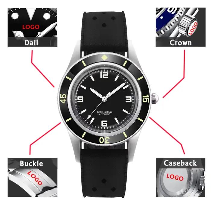 CORGEUT 50-Fathoms montre de plongée WD50F NH35 mouvement automatique 40mm