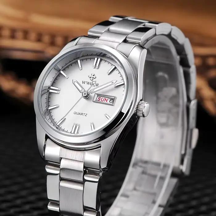 Montre à quartz étanche pour femme, date automatique, résistance à l'eau, bracelet en acier inoxydable, élégance et praticité pour toutes les occasions