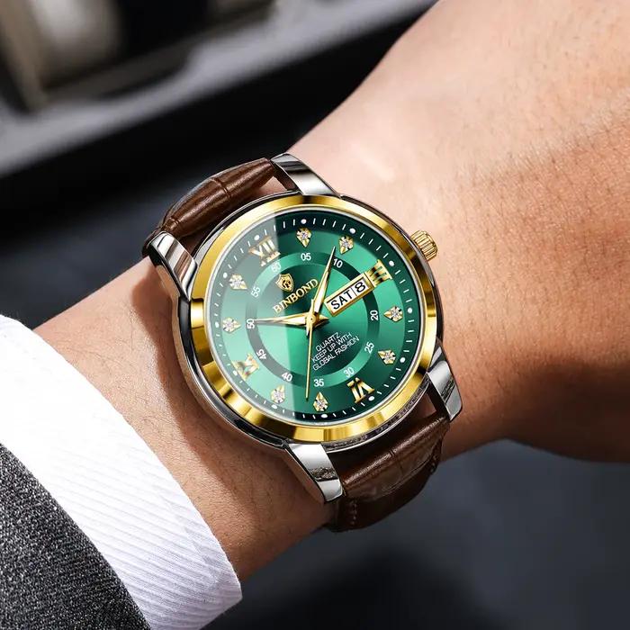 Montres-bracelets de luxe étanches BINBOND pour hommes