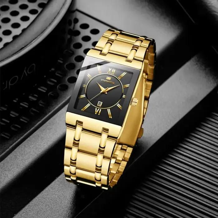 Montres carrées en or de luxe VAVAVOOM 2431 pour homme
