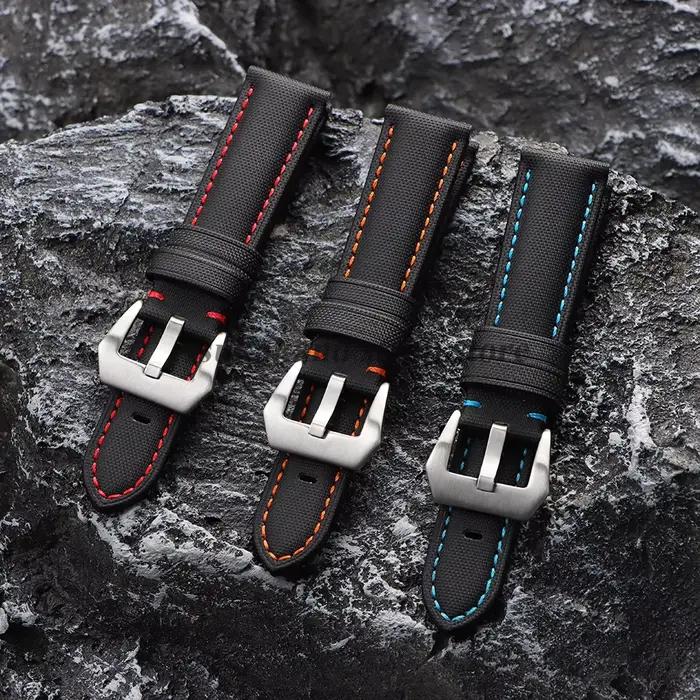 Bracelet de montre en toile de voile de qualité supérieure pour Seiko pour Panerai pour Blancpain 20mm 22mm 24mm