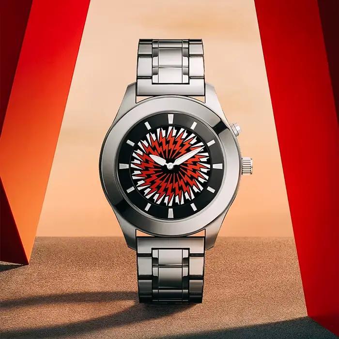 Montre millénaire rétro avec cadran à flamme dynamique