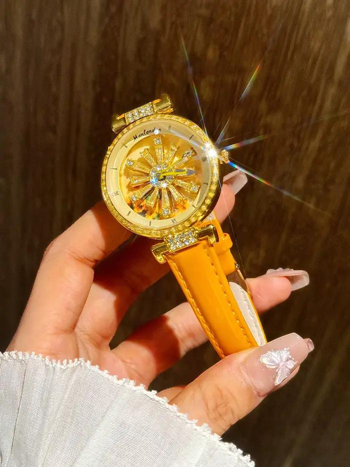 1 pièce de montre pour femme de luxe à la mode et accrocheuse incrustée de strass