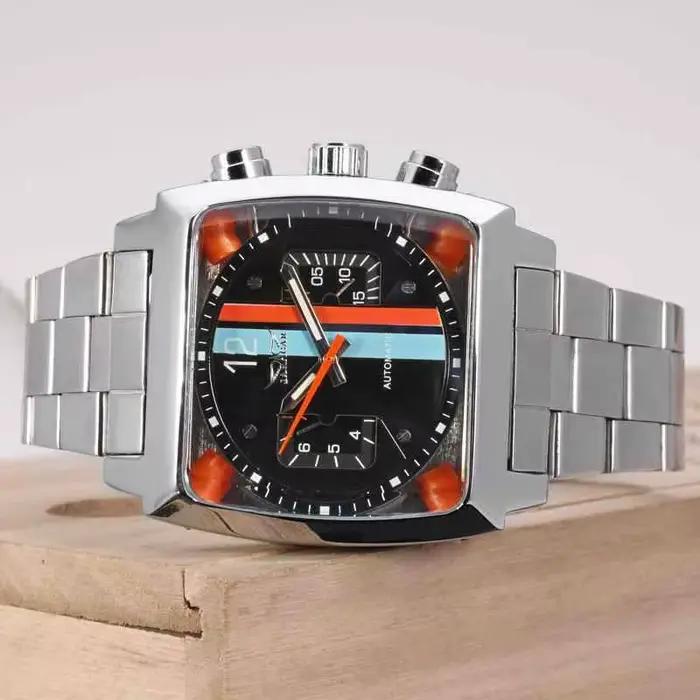 JARAGAR 569 montre mécanique automatique pour hommes de mode créative rétro carré calendrier semaine montres d'affaires