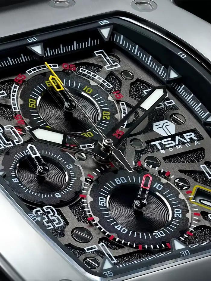TSAR BOMBA Montre pour hommes marque de luxe Tonneau Design horloge étanche en acier inoxydable montre-bracelet mode
