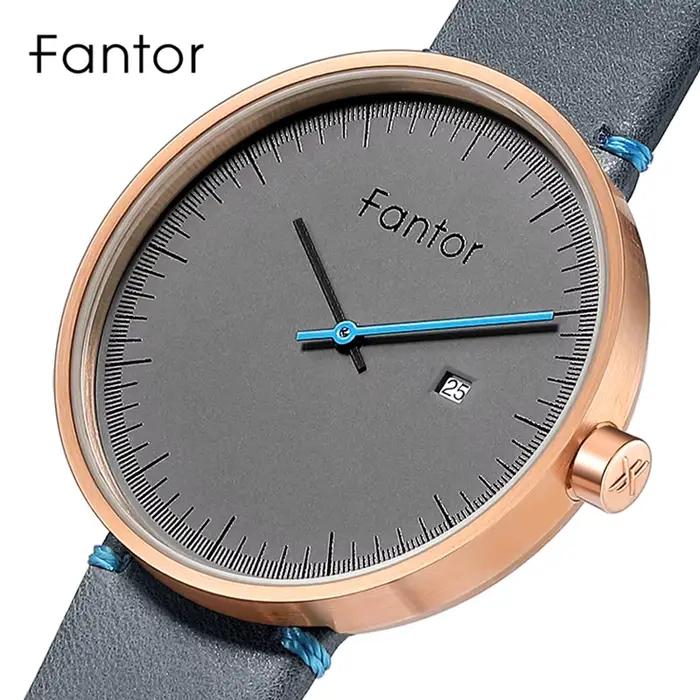Montre Fantor à Quartz Homme Résistante à L'eau Bracelet en Cuir Occasions Spéciales