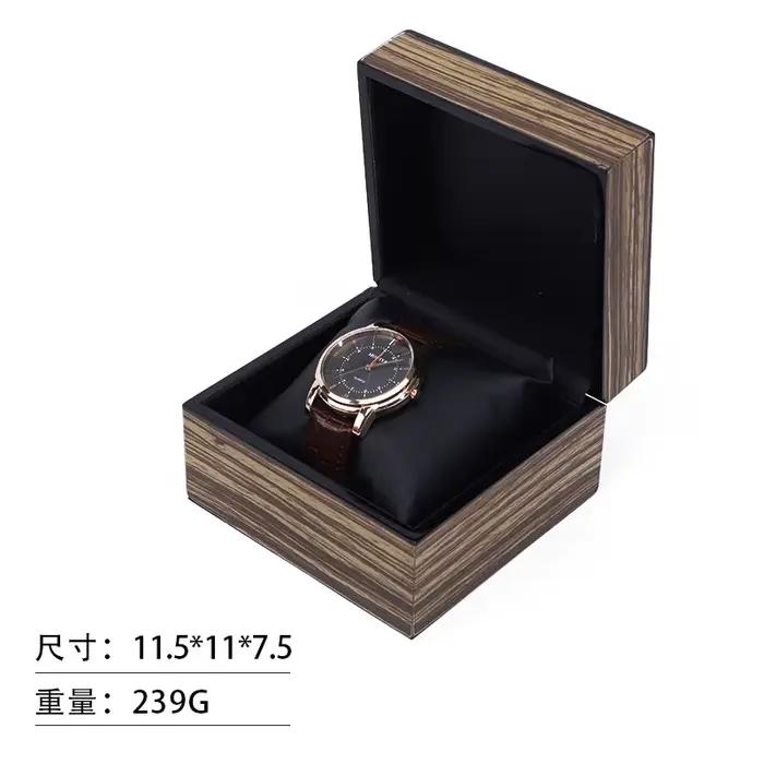 Boîte à montres classique en bois massif design couvercle rabattable rangement bijoux montres cadeau présentation occassions spéciales