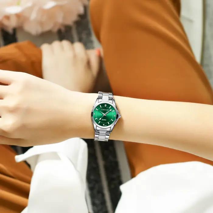 Montre-bracelet à quartz en acier inoxydable pour femme