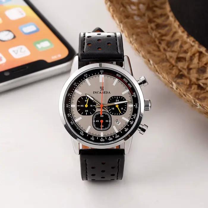 Montre homme STARPERISH à quartz multifonctionnelle avec design créatif et bracelet en cuir pour homme style mode et décontracté pour diverses occasions