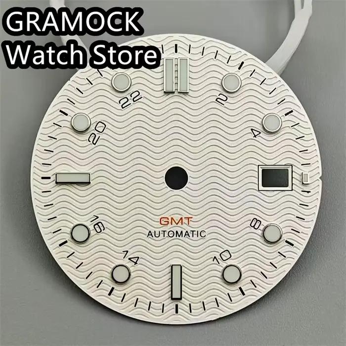 Cadran de montre GRAMOCK 31mm lumineux vert pour homme et femme adaptable à différents mouvements occasions spéciales