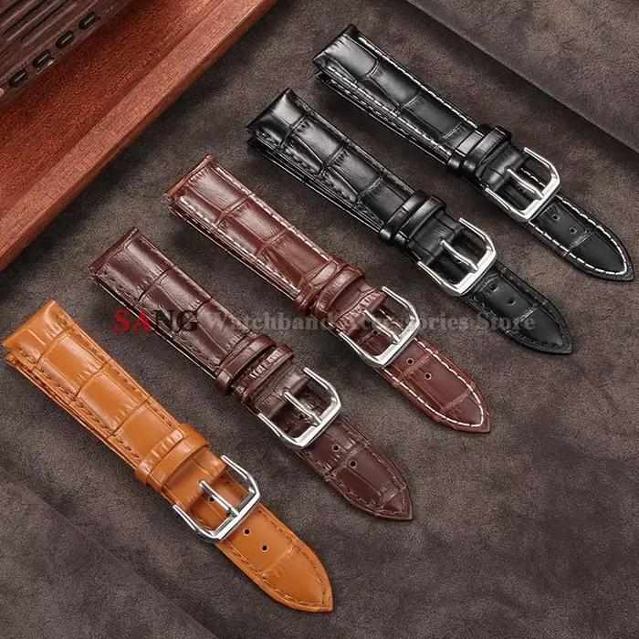 Bracelet de montre en cuir véritable pour Seiko ﻿